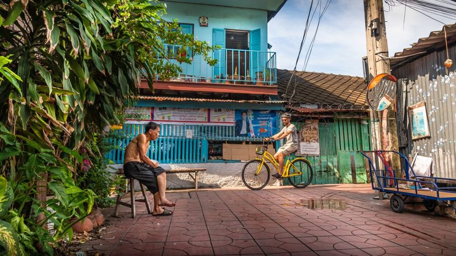 Bangkok Classical Bicycle Tour - Starting in Chinatown’s narrow market lanes