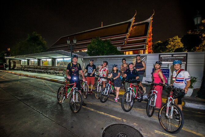 Bangkok: Night Bike Tour with Temples & Flower Market Visit - Rama VIII Bridge and the sunset ferry