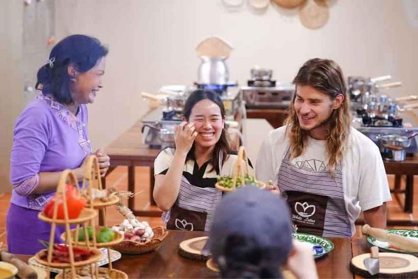 Bangkok: White Lotus Thai Cooking Class with Market Tour - Making coconut milk from scratch is the special lesson