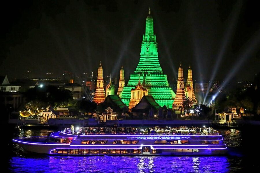 Bangkok: White Orchid Chao Phraya Dinner Cruise - The river route from Memorial Bridge to Rama VIII Bridge