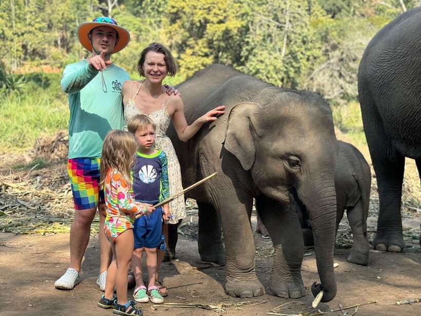Chiang Mai: Elephant Sanctuary Feeding Program Half-Day Tour - The river, bathing, and the wettest part of the day