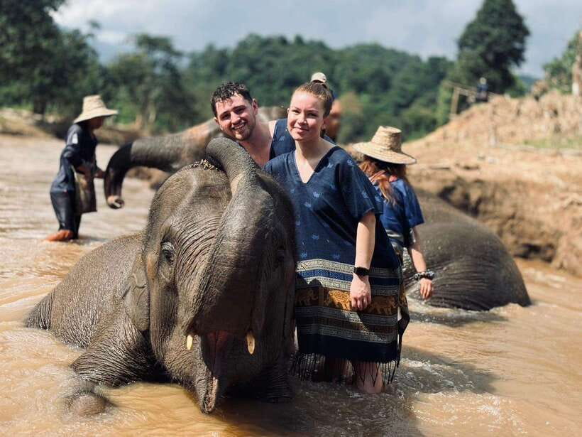 Chiang Mai: Elephant Sanctuary, Long Neck & Sticky Waterfall - Preparing herbal treats for the elephants