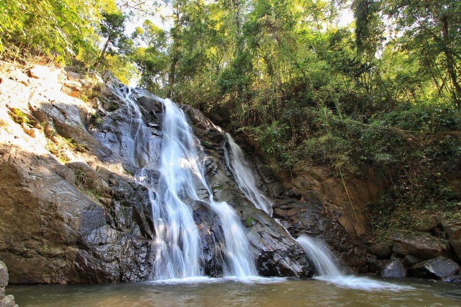 Chiang Mai: Guided Jungle and Waterfall Trek with Transfer - The 10-meter waterfall is the reward