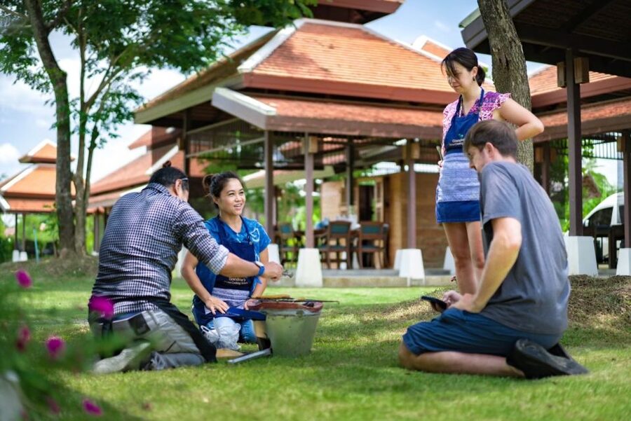 Chiang Mai: Local Northern Thai Cooking Class at Grandma's - Picking Herbs on the Organic Farm