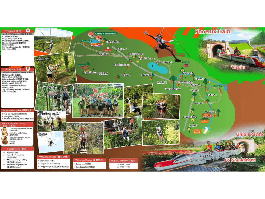 Chiang Mai: Zipline adventure with lunch & city hotel pickup - The zipline choices, A and B