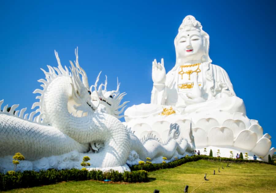 Chiang Rai: White, Blue, Red Temples, Long Neck Tour - Wat Rong Suea Ten, the Blue Temple