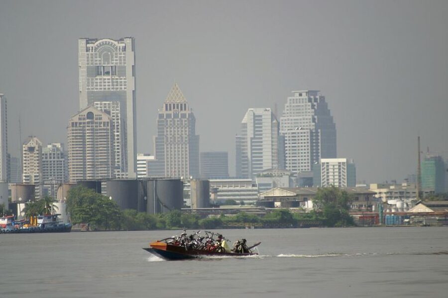 Colors Of Bangkok: 4-Hour Small Group Bike Tour - Crossing the Chao Phraya by long-tail boat