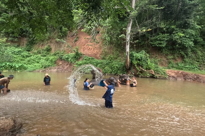 Elephant care program at CHIANGMAI ELEPHANT CARE - Changing into the mahout-style uniform