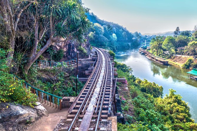 Erawan Waterfalls and Bridge Over River Kwai Tour from Bangkok - Walking across the Bridge Over the River Kwai