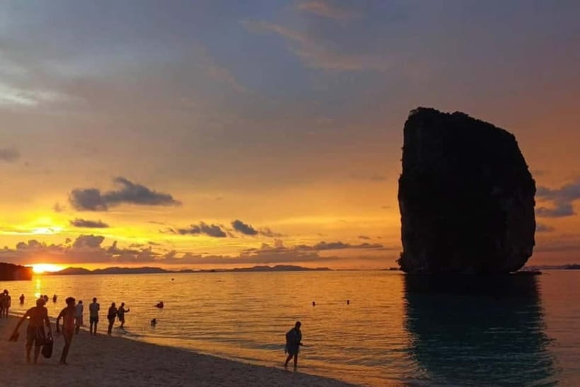 From Ao Nang Hong Island Longtail Cruise with Sunset Dinner - Sunset and dinner on Pakbia Island