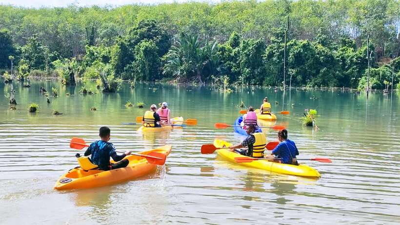From Ao Nang: Kayaking at Klong Rud with Hotel Transfers - Swimming in the clear lagoon
