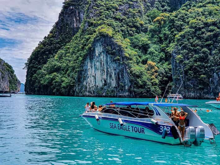 From Krabi: Phi Phi Islands Speedboat Day Tour - Viking Cave and Monkey Beach from the boat