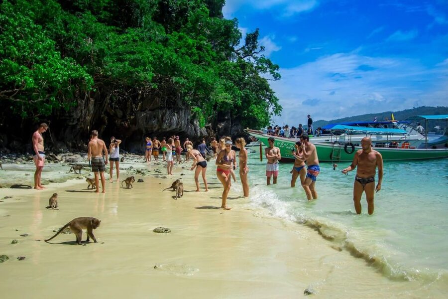 From Phi Phi: Half-Day Longtail Boat Tour with Snorkeling - Viking Cave: dramatic cliffs and old drawings