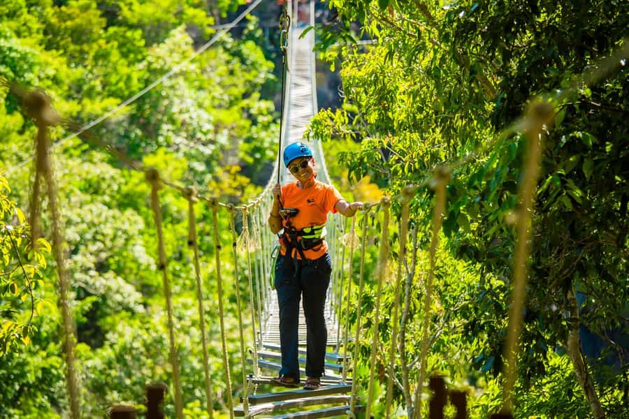 Ko Pha Ngan: Sky-High Zipline & Wang Sai Waterfall Views - Ziplines across the valley
