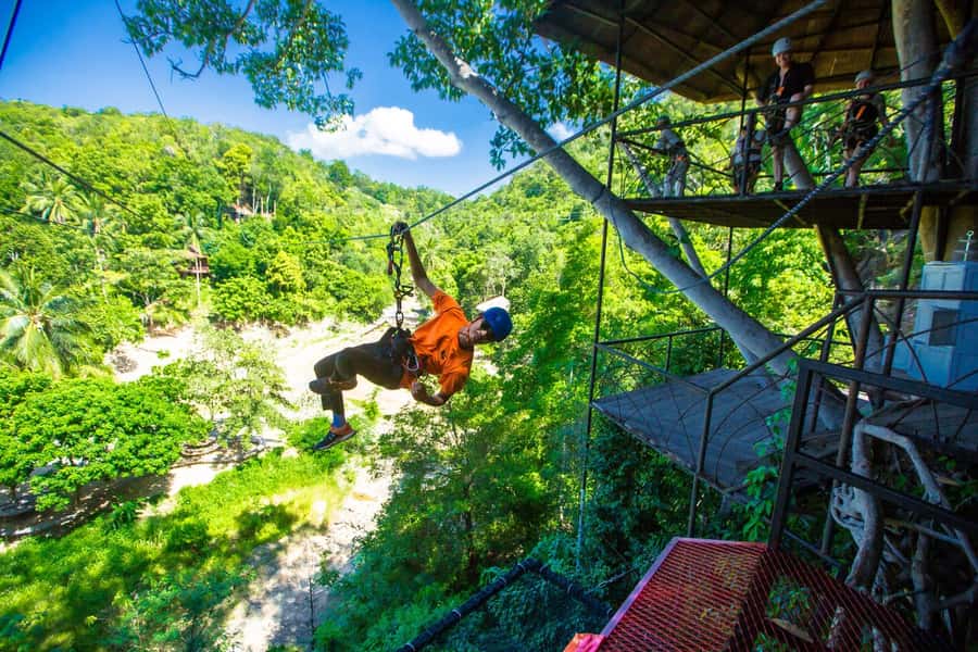 Ko Pha Ngan: Sky-High Zipline & Wang Sai Waterfall Views - Pedaling on the Sky Bike