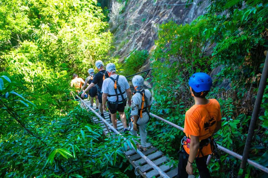 Ko Pha Ngan: Sky-High Zipline & Wang Sai Waterfall Views - Fruit and juice at the Sky Table