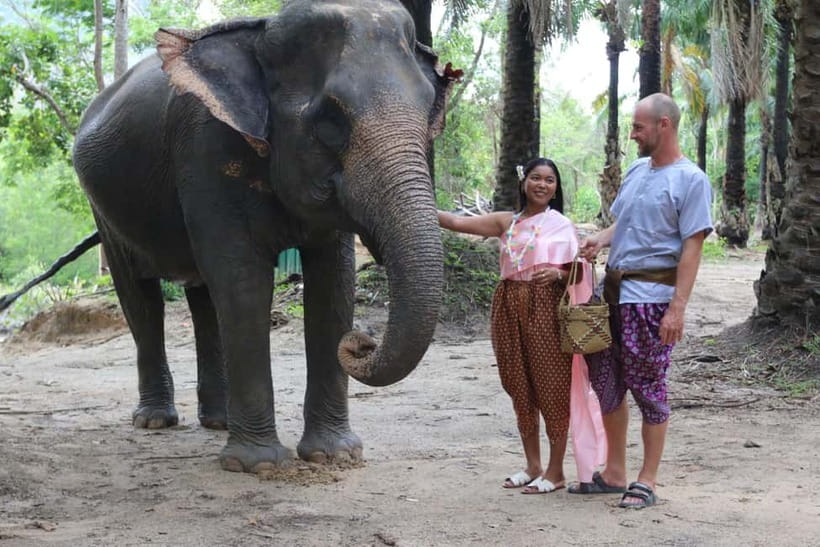Krabi: Elephant Feeding Program with Traditional Thai Dress - Hotel Pickup Around Ao Nang and Klong Muang