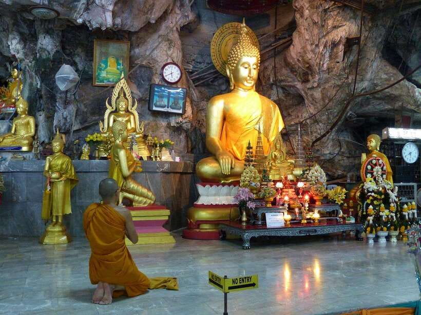 Krabi: Emerald Pool, Hot Waterfall, & Tiger Cave Temple Tour - Hot springs beside streams and waterfalls