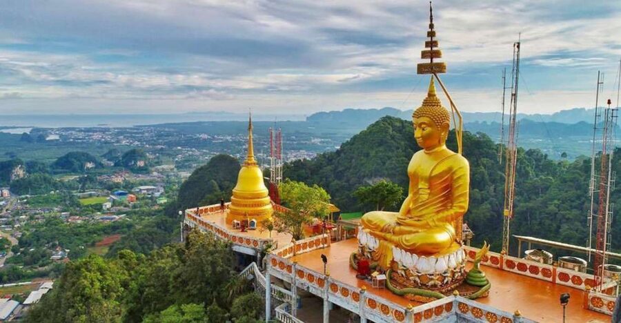Krabi: Tiger Cave, Hot Springs and Emerald Pool Jungle Tour - Soaking at Krabi Hot Springs Waterfall