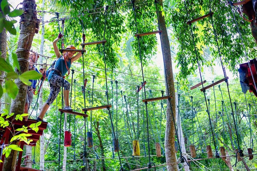 Krabi: Ultimate Zipline Games Challenge - The 80-meter double zipline and unusual aerial games