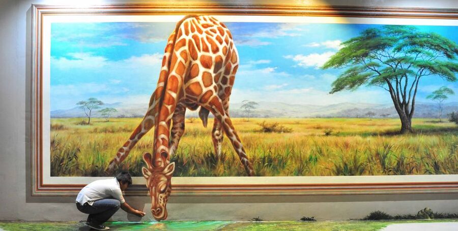 Pattaya: Art in Paradise 3D Museum Discounted Ticket - Jungle scenes, dinosaur escapes, and oversized cats