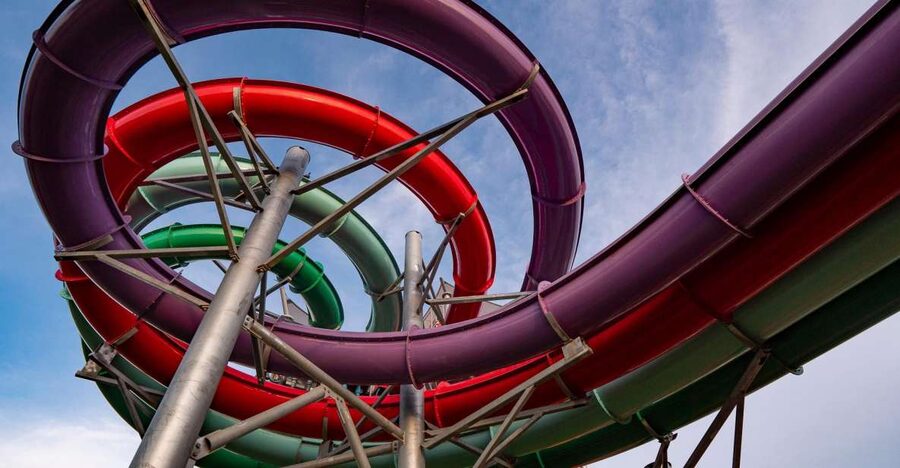 Pattaya: Ramayana Water Park Ticket - The slide collection and the four Asia-only rides