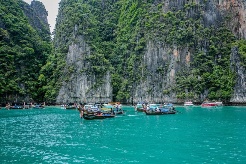 Phi Phi: Half Day Long Tail Boat to Maya Bay - Loh Samah Bay and the approach to Maya Bay