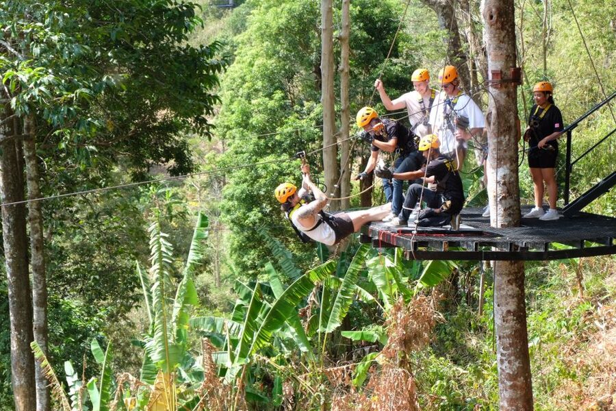 Phuket: Paradise Jungle Zipline Adventure - The course: stairs, nets, and a 500-meter run