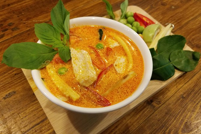 Tingly Thai Cooking Class with Morning Market Tour - Four Thai dishes, including curry paste and dessert